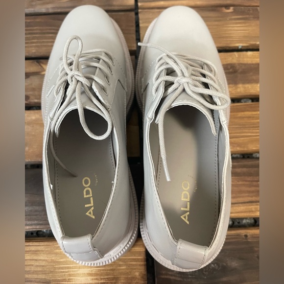 Aldo Bigmove Lace Up Light Gray Shoes Size 9 - Picture 5 of 14